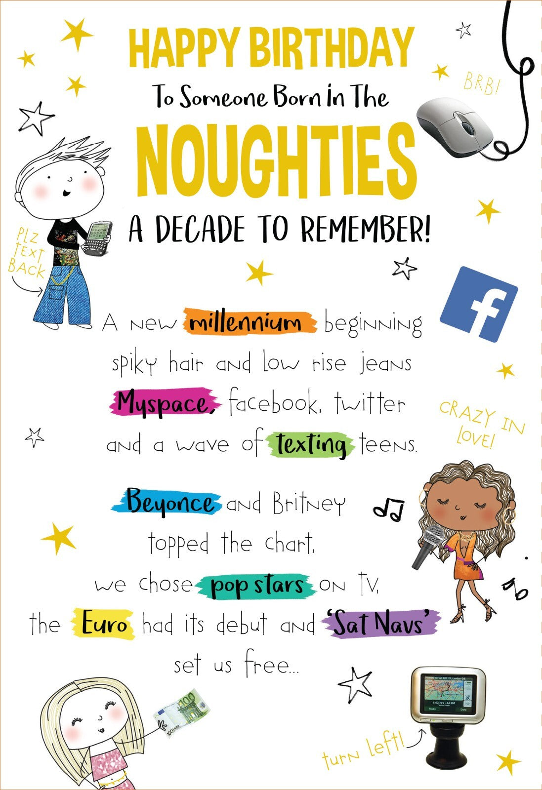 Someone Born In The 00's Noughtie's Happy Birthday Card Decade To Remember 2000s