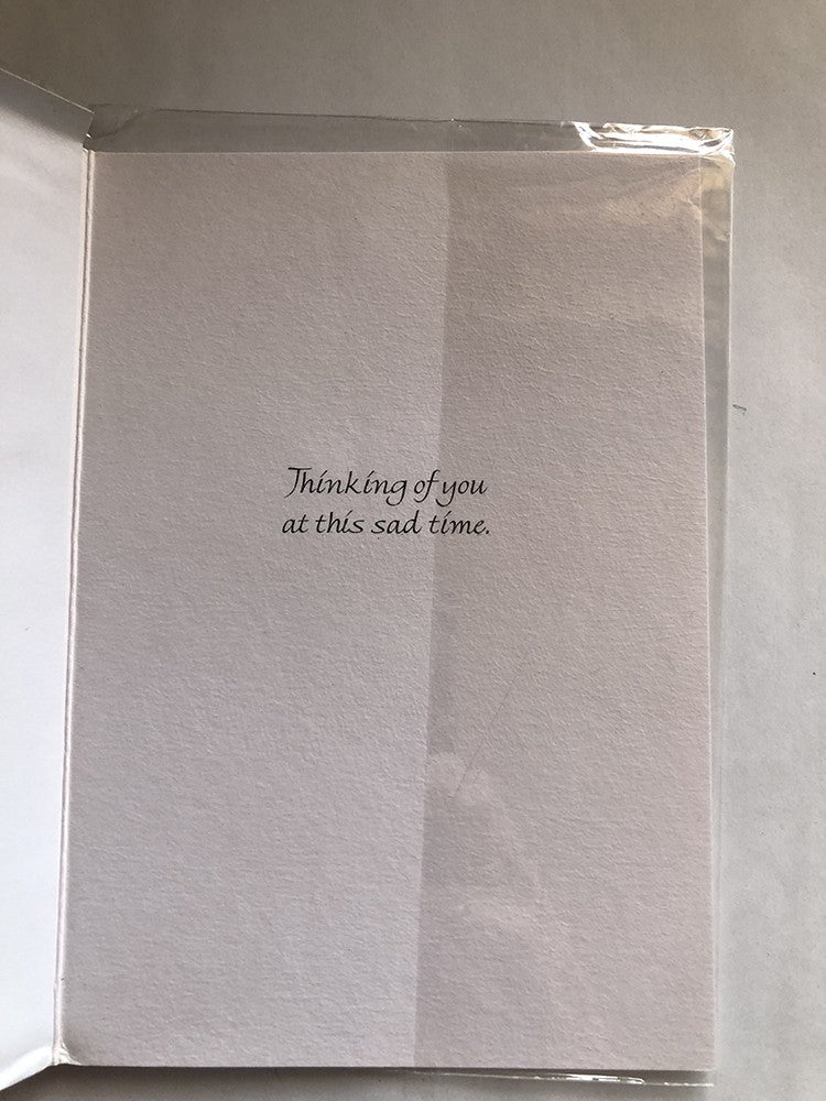 With Sympathy Condolence Card Sincere Italic Silver Foil Words