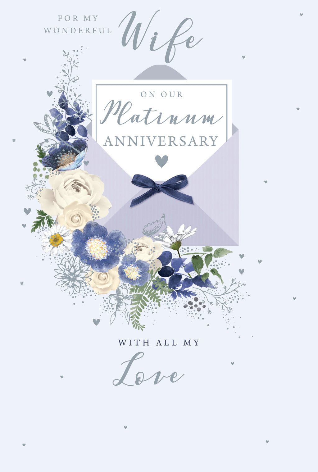 Wife Platinum Anniversary Card On Our 70th Flowers Happy Lovely Verse