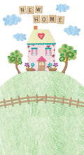 New Home Greeting Card House On A Hill Design Bright Modern Moving Home