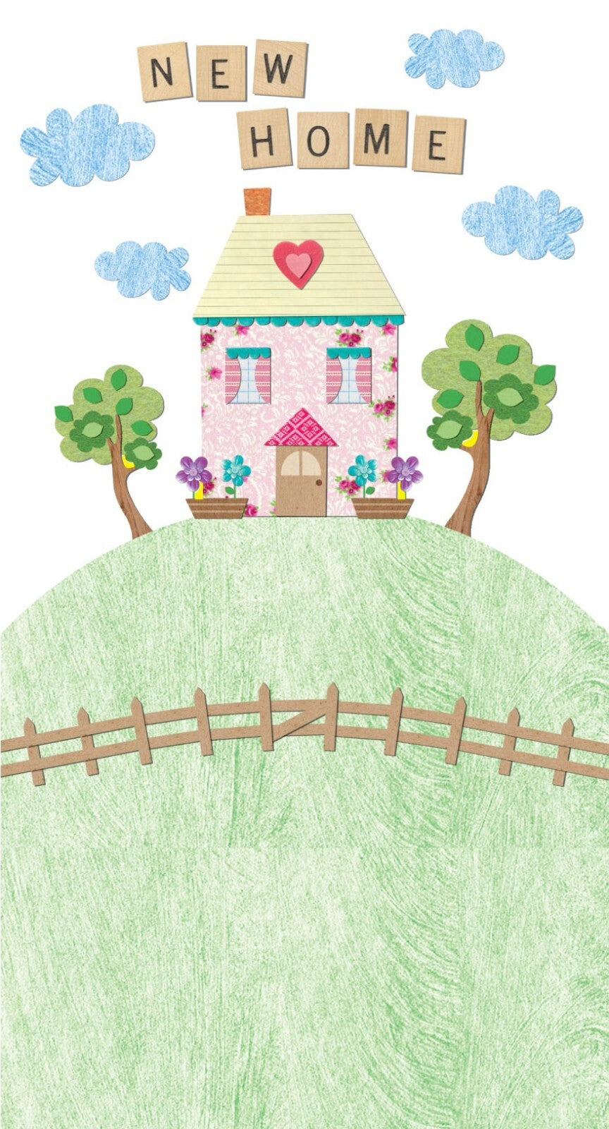 New Home Greeting Card House On A Hill Design Bright Modern Moving Home