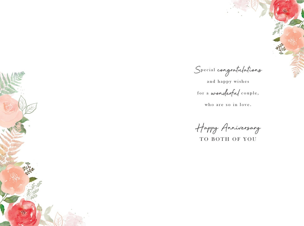 Brother & Sister in law Anniversary Card Flowers Foil Finish Lovely Verse