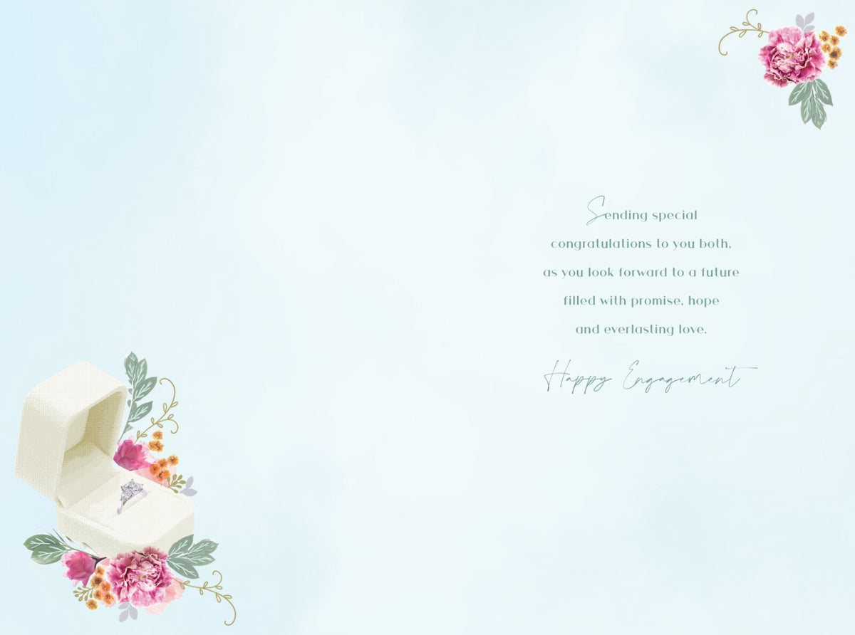 You're Engaged Engagement Card Ring Foil Finish Lovely Verse