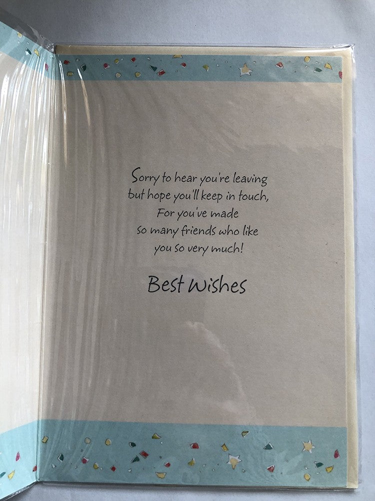 Sorry You're Leaving Card 3 Bears Hanging Bye Sign Balloons & Streamers