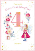 Great Granddaughter 4th Birthday Card Age 4 Dandelion Fairy 9" x 6" Lovely Verse