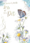 Pet Sympathy Bereavement Card The Loss Of Your Butterfly Design Condolence