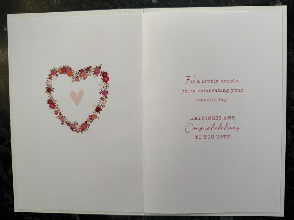 Daughter & Son in Law Anniversary Card Large Luxury Floral Heart Couple Cards