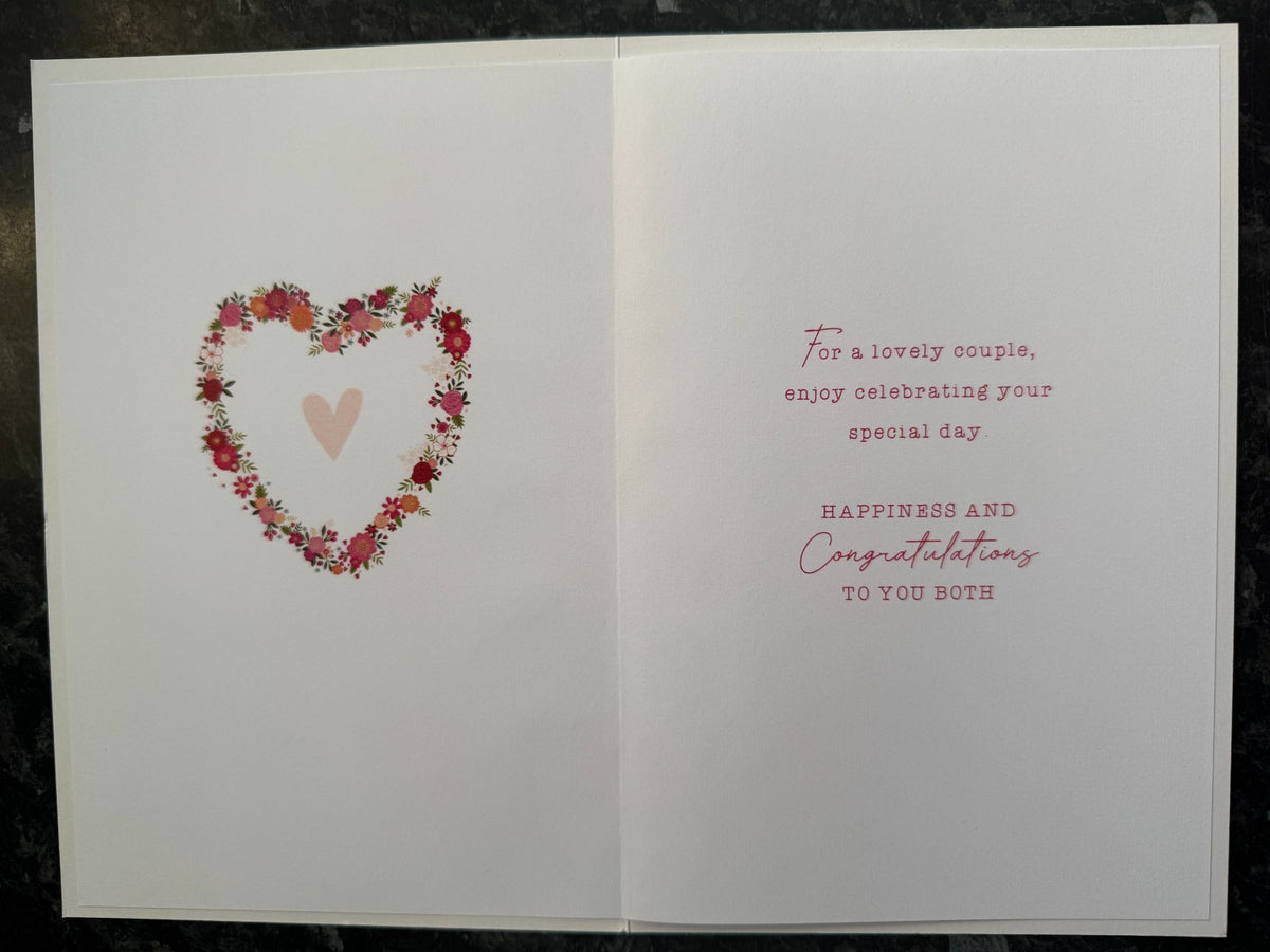 Daughter & Son in Law Anniversary Card Large Luxury Floral Heart Couple Cards