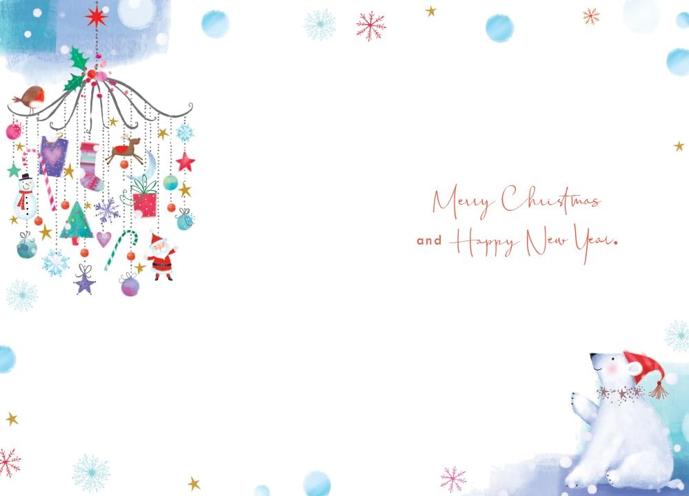 Baby's 1st First Christmas Card Polar Bear Mobile 7.5" x 5" Lovely Verse