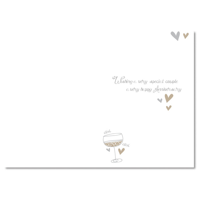 Open Anniversary Card With Love On Your Lovely Glass Tower Design Classic