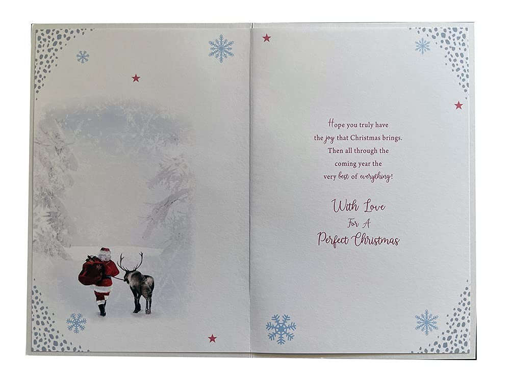 Husband Christmas Card With All My Love Santa Walking Design Lovely Verse