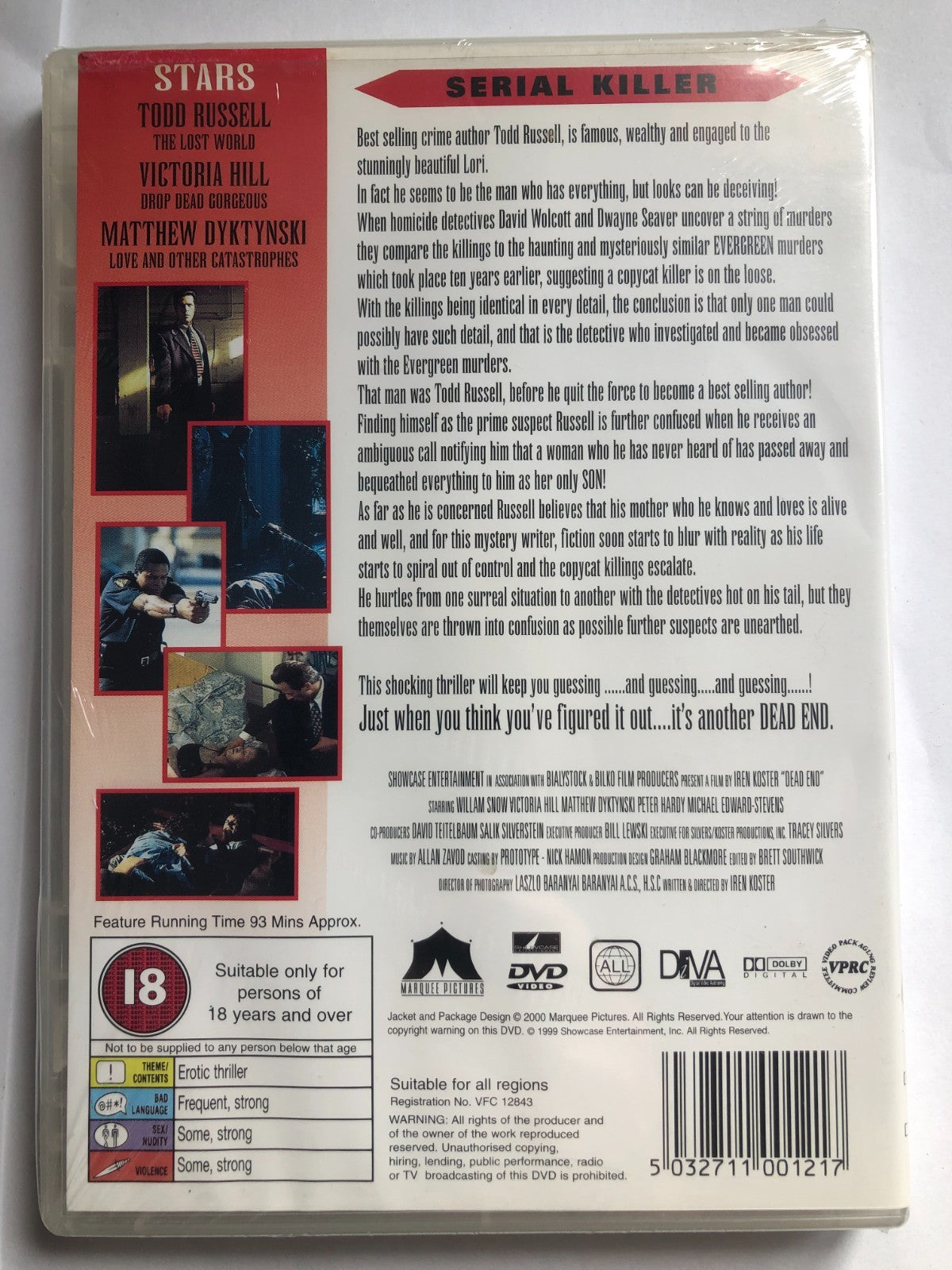 Dead End (18) 2000 DVD Brand New UK Release Genuine Fast Region 2 PAL New Sealed