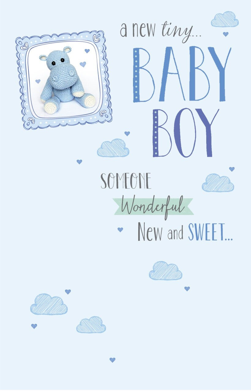 Baby Boy Birth Card Someone Wonderful New & Sweet Teddy Design New Baby