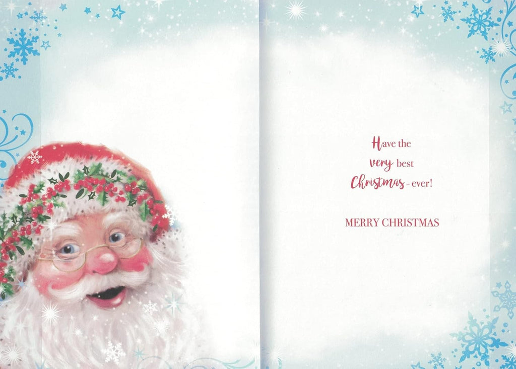 Son Christmas Card, Traditional Santa Design ,7.5 X 5.5 Inches Xa135