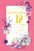 Granddaughter 18th Birthday Card Beautiful Perfume & Flowers Design Quaity Card