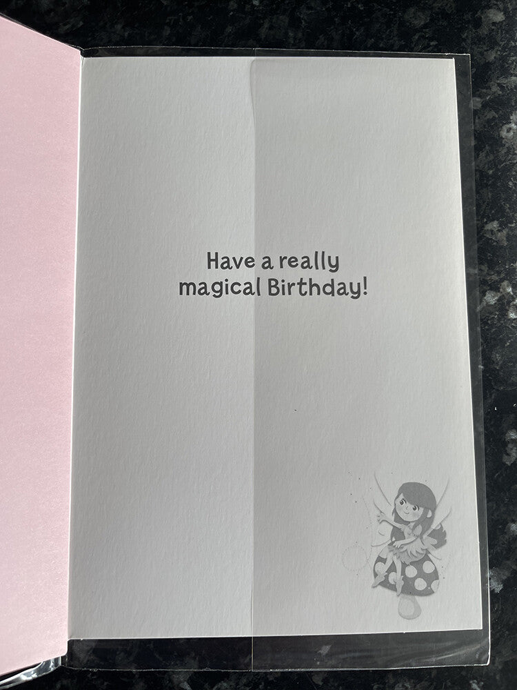 Sister Happy Birthday Card Fairy Toadstool Wand Butterflies Have Fun