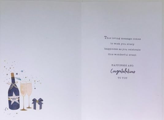 Anniversary Card Son & Daughter-in-Law 15cm x 23cm Champagne Design Verse