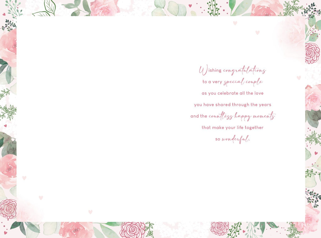 Daughter & Son in law Anniversary Card Heart Foil Finish Lovely Verse