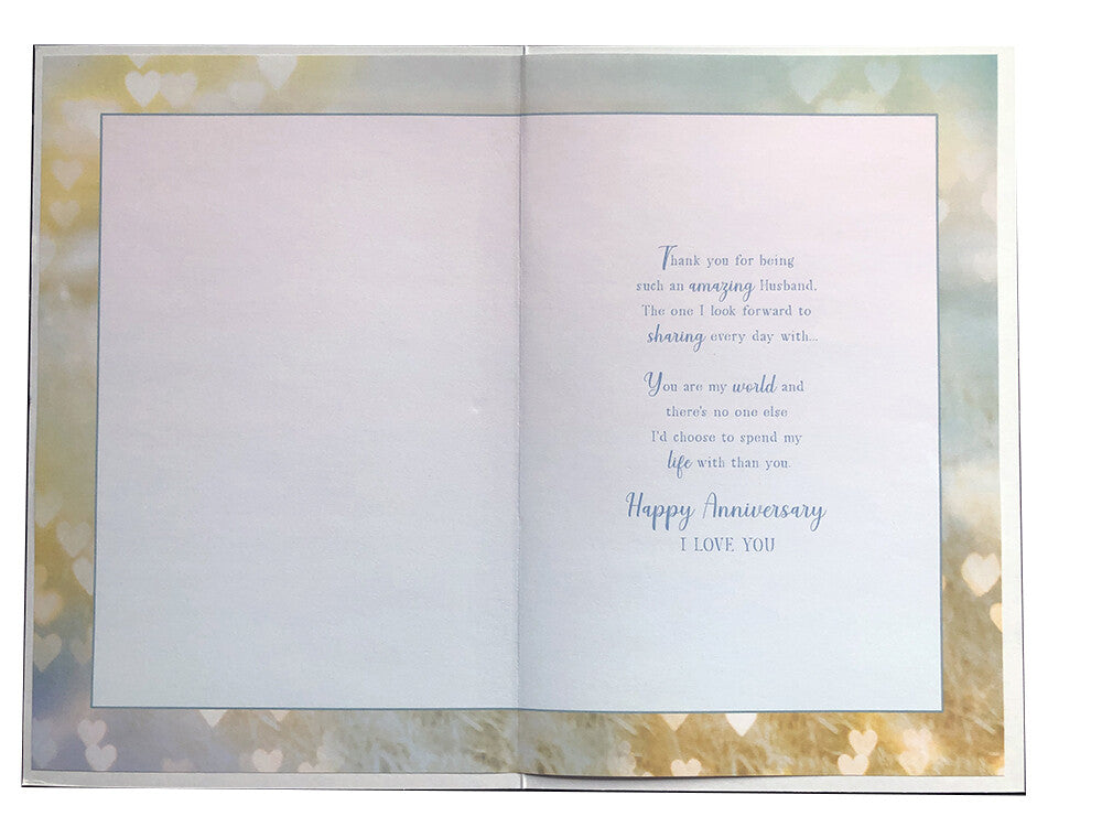 Romantic Husband Anniversary Large Card Love You Always Heartfelt Verse 15x23 cm