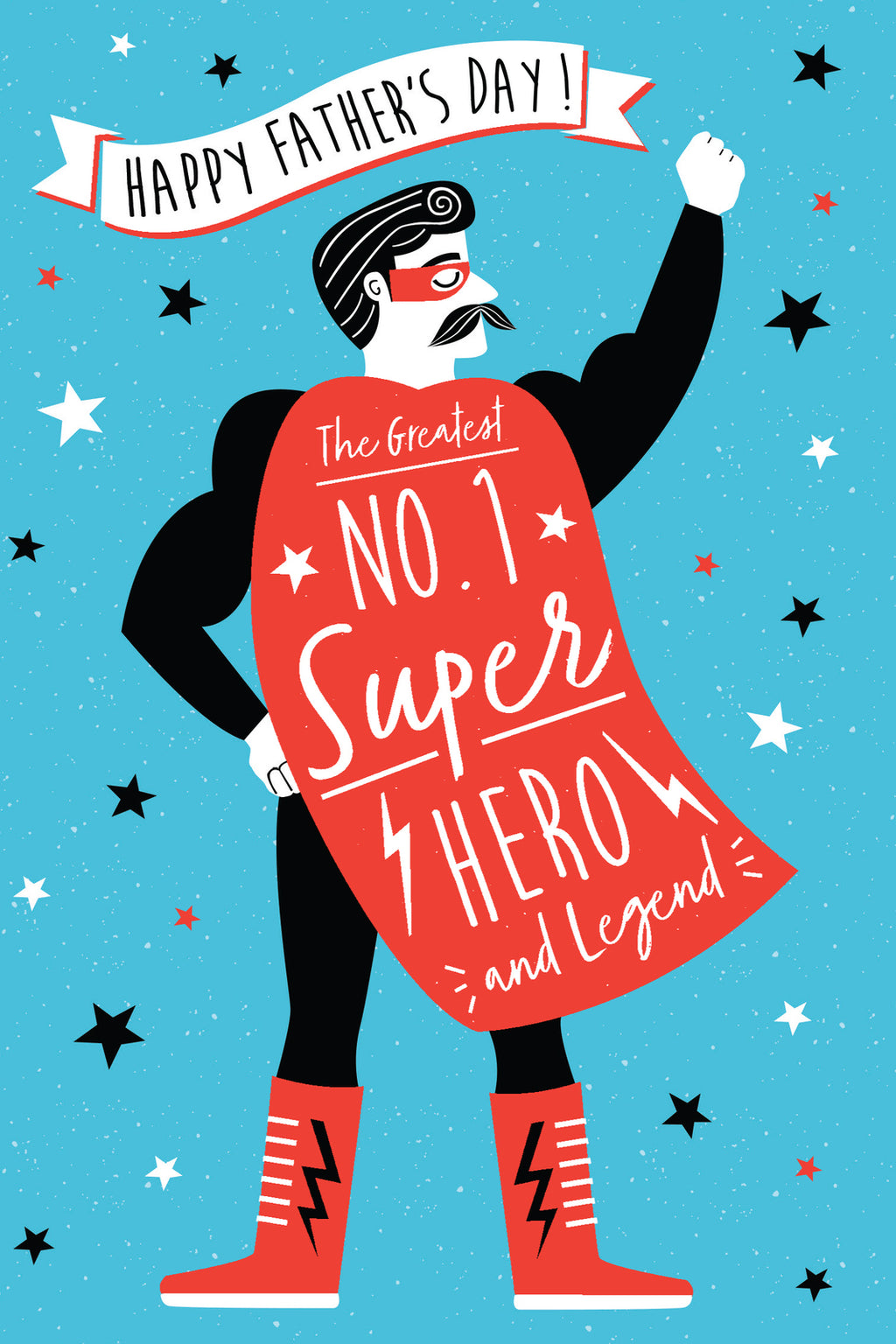 Fathers Day Card Open The Greatest No.1 Super Hero & Legend Lovely Verse