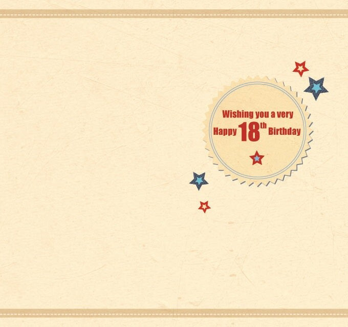 18th  Happy Birthday Card 18 Today Congratulations Stripe Birthday