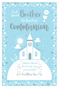 Brother First Holy Communion Card Modern Church 15x23cm Free UK P&P NMT058