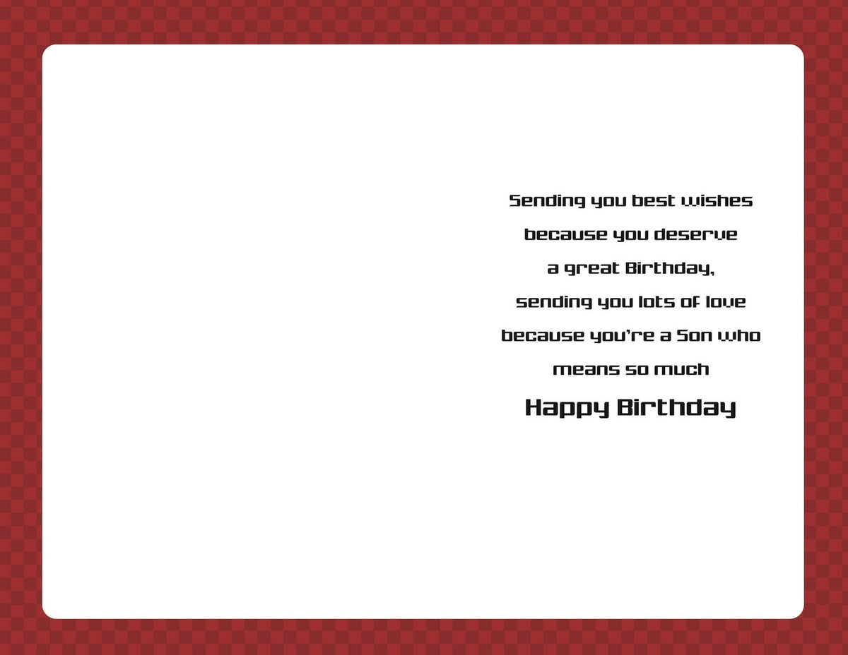 Son Happy Birthday Card The Best Trophy Rosette Design Bright Modern