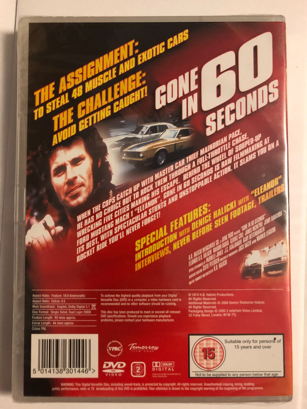 Gone In 60 Seconds (DVD, 2005) New and Sealed The Original Classic Genuine UK R2