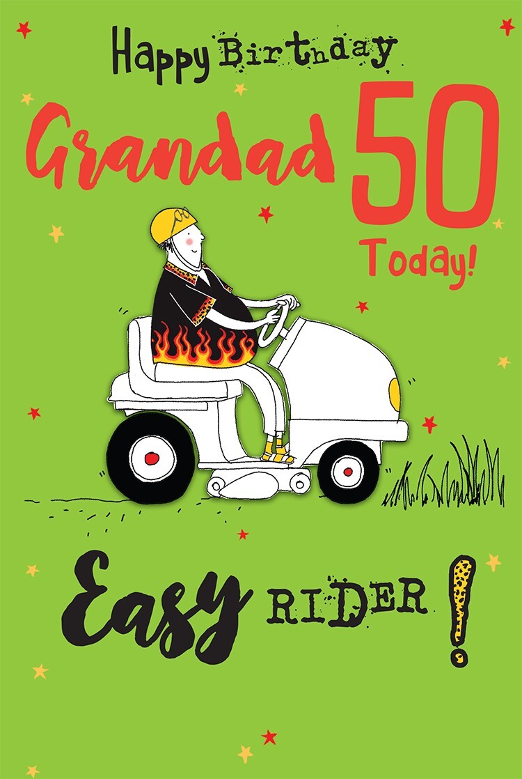 Grandad 50th Birthday Card On Your 50 Today Easy Rider Happy Lovely Verse