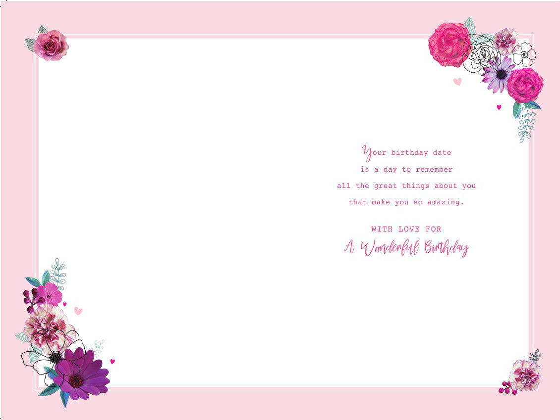80th Happy Birthday Card 80 Today Flowers & Word Female Design Lovely Verse