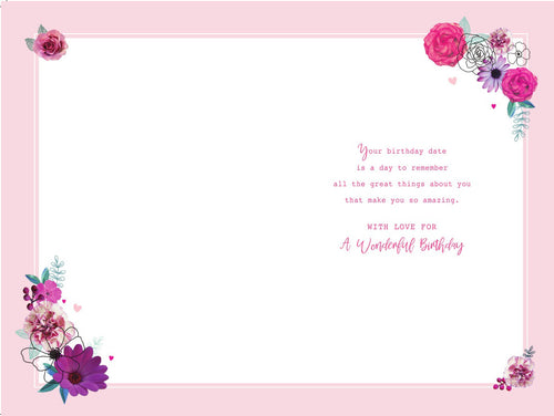 80th Happy Birthday Card 80 Today Flowers & Word Female Design Lovely Verse