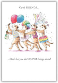 Funny Friendship Card  Meerkat Conga Line  Birthday Thank You  13x19cm