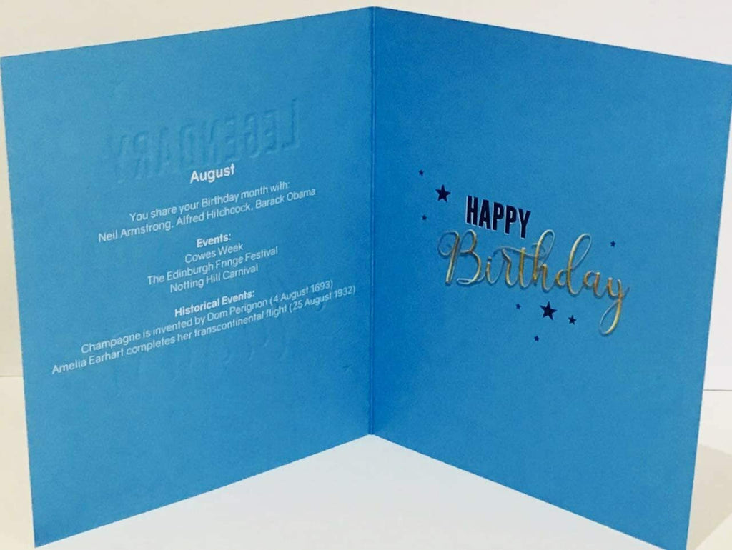 August Happy Birthday Card Only Legendary Men Are Born In Male Lovely Verse