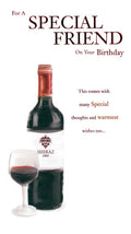 Friend Happy Birthday Card Red Wine Design Quality Lovely Verse