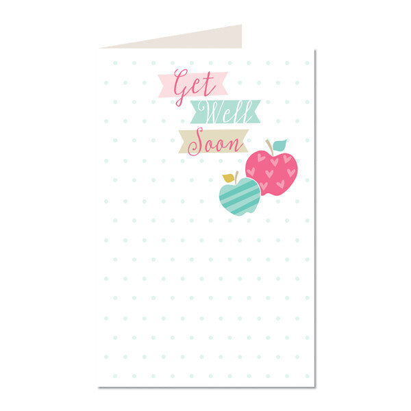 Get Well Soon Card Bright Modern Apple Design Greeting