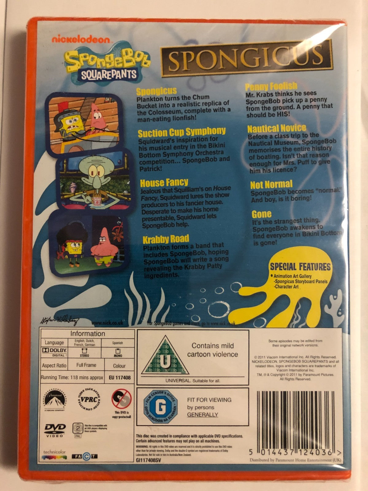 SpongeBob Squarepants Spongicus (2011) Stephen Hillenburg DVD Region 2 - New