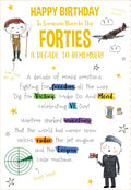 Someone Born In The 40's Happy Birthday Card A Decade To Remember 1940's