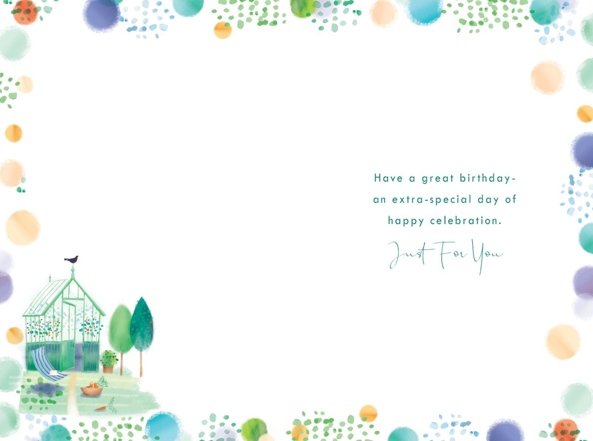 Brother 80th Birthday Card - Gardening Theme - Special 80 Today With Verse