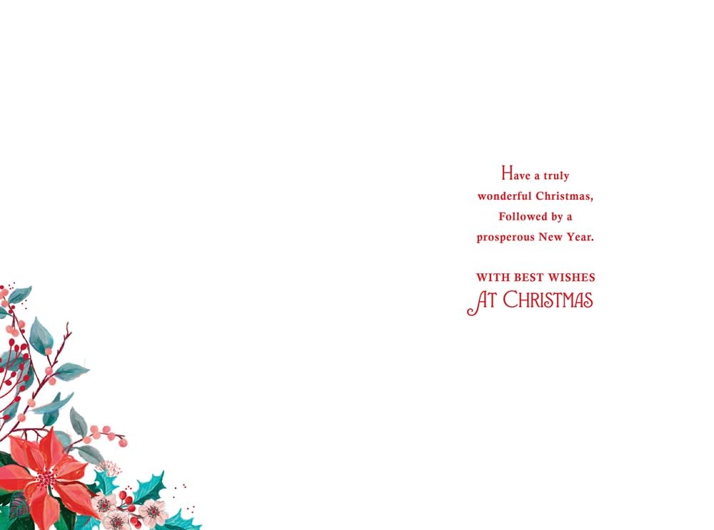 Christmas Card To Wonderful Granny Large Present Gifts Floral 15x23cm
