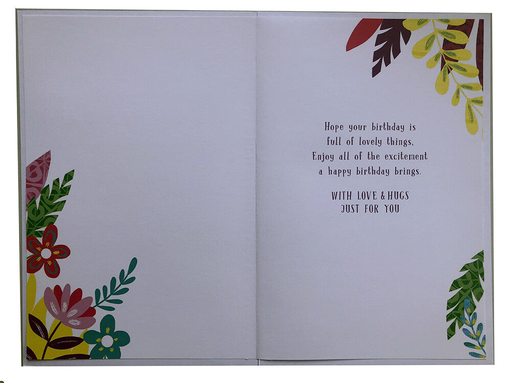 Daughter 4th Birthday Card  Tropical Flamingo & Butterfly Design  15x23cm
