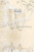 60th Diamond Anniversary Card On Your Champagne Design Greeting Lovely Verse