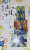 Birthday Card for Brother  Presents & Verse  15x23cm  Colour Insert