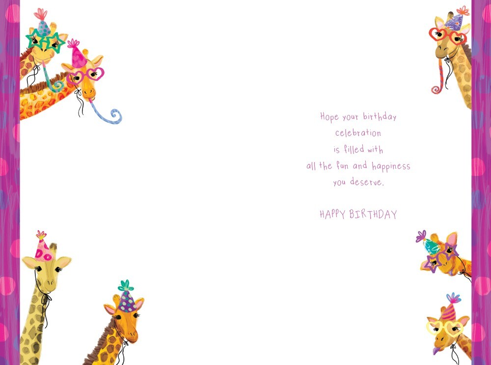 Sister Birthday Card Giraffes 9" x 6" Lovely Verse