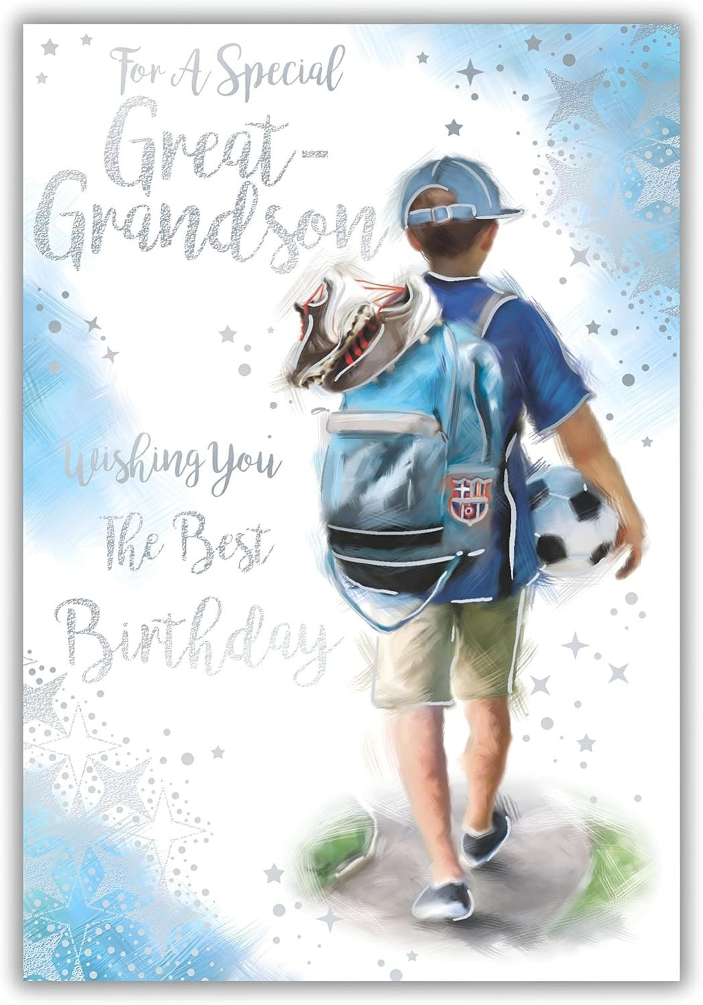 Birthday Card For Great-Grandson 13x19cm Football Design Verse Inside