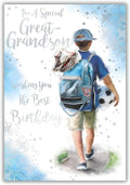 Birthday Card For Great-Grandson 13x19cm Football Design Verse Inside