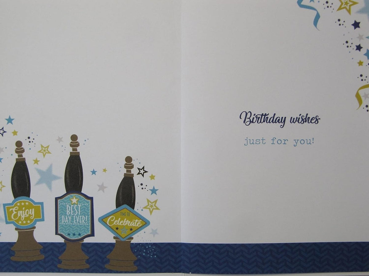 Birthday Card For Dad 13x19cm Beer Pump Handles Design With Verse Inside