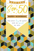 Son 50th Birthday Card 50 Today Bunting Happy Lovely Verse