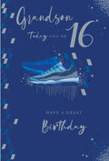 Grandson 16th Birthday Card 16 Today Sports Trainers Happy Lovely Verse