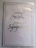 With Sympathy Condolence Card  Italic Silver Foil Words
