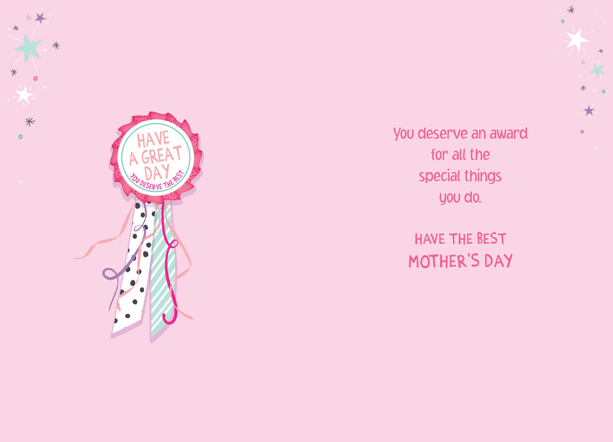 You Deseve A Medal Open Happy Mother's Day Card Lovely Verse